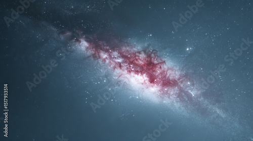 Cosmic nebula swirls crimson amidst astral silk, evoking Sci-Fi Day wonder and the cosmic dance of Diwali lights
