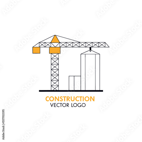 Construction vector logo for real estate company or agent as business purpose
