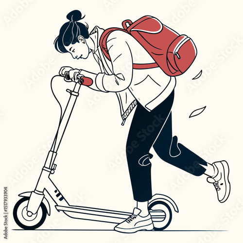 Electric Scooter Vector Set — Modern Urban Mobility Illustration Pack