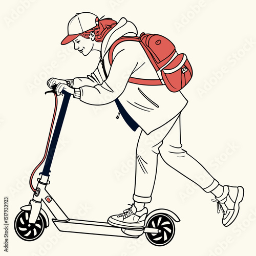 Electric Scooter Vector Set — Modern Urban Mobility Illustration Pack