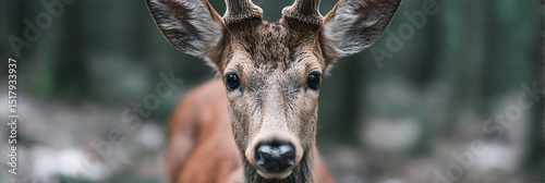 Gentle deer stares serenely, whispering forest folklore, enchanted woodland tales, celebrating World Wildlife Day, evoking Samhain's mystery