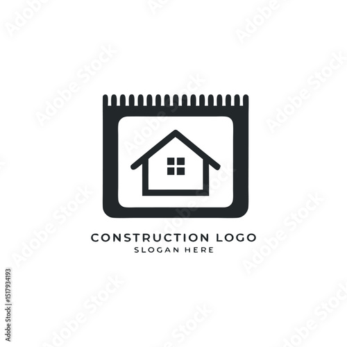 Construction vector logo for real estate company or agent as business purpose