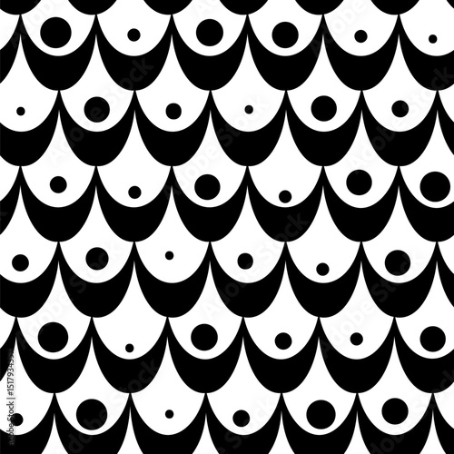 Abstract vector backgound with dots and semicirles. Seamless pattern. Design for fabric, wallpaper.