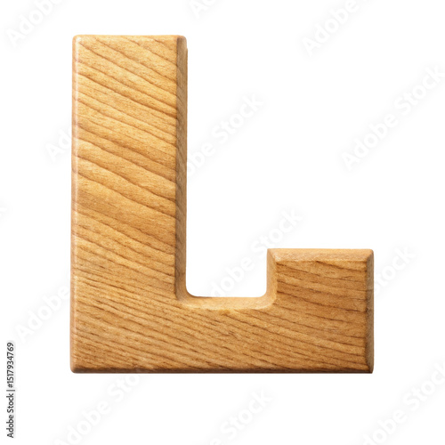 wooden letter L PNG, transparent background