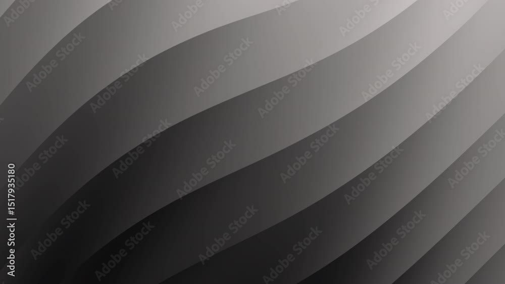 Curved abstract black and gray layers create a smooth, gradient pattern with a modern, minimalistic feel, Abstract texture Gradient motion Background animation.