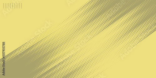 yellow diagonal geometric shape with halftone. Modern fiber textured vector