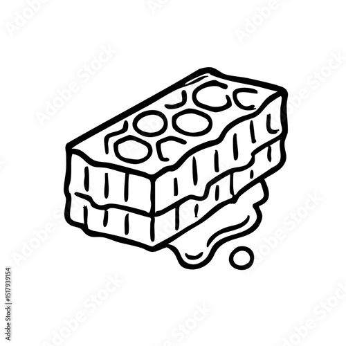 ハニーコーム　線画　手書き