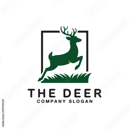 Deer Logo Design Vector, Unique and Professional Deer Logo Design, Deer Silhouette Design
