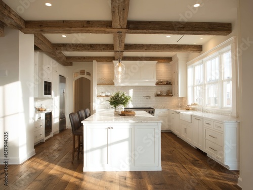 A bright, airy kitchen with...