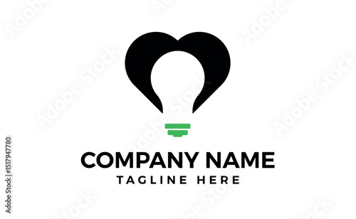 Idea Logo Valentine's day Heart Design, Vector Illustration.