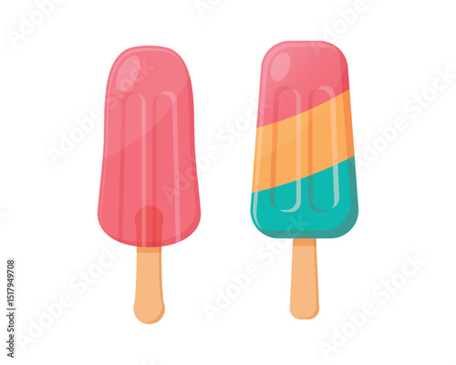 Set tasty ice cream collection