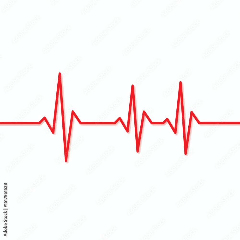 Red heartbeat line graphic illustration Red heartbeat line graphic illustration