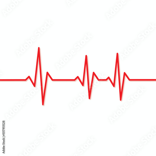 Red heartbeat line graphic illustration