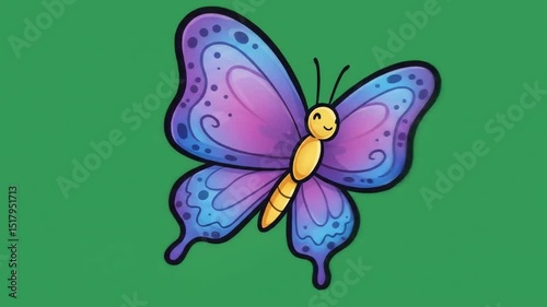 Wallpaper Mural Colorful cartoon butterfly illustration Torontodigital.ca