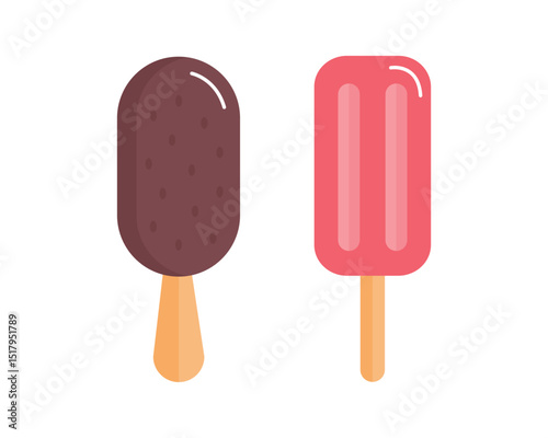Set tasty ice cream collection