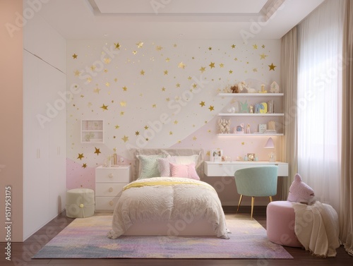 A charming, girly bedroom d...