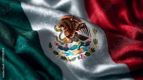 Silk flag of Mexico displayed with pride on Independence Day celebration