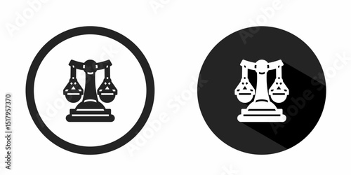 Scales of justice logo. Scales of justice icon vector design black color. Stock vector.
