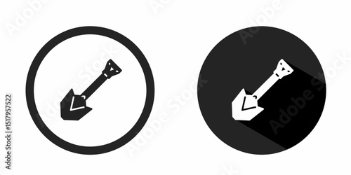 Shovel logo. Shovel icon vector design black color. Stock vector.