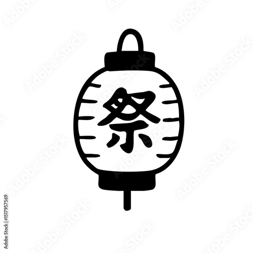 提灯　線画　手書き