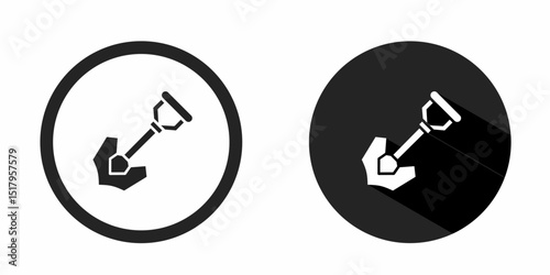 Shovel logo. Shovel icon vector design black color. Stock vector.