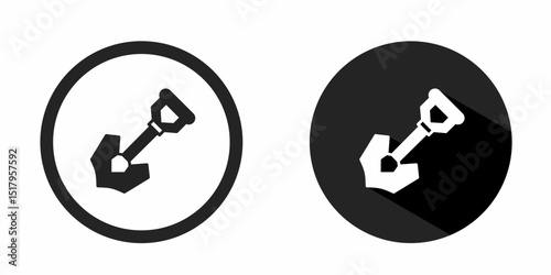 Shovel logo. Shovel icon vector design black color. Stock vector.