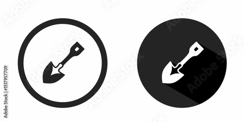 Shovel logo. Shovel icon vector design black color. Stock vector.