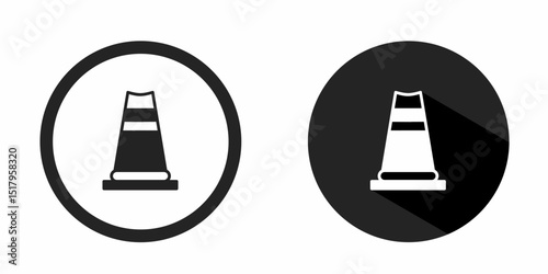 Traffic cone icon. Traffic cone icon vector design black color. Stock vector.