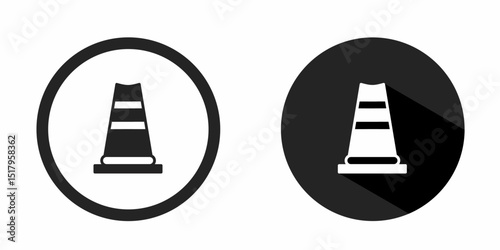 Traffic cone icon. Traffic cone icon vector design black color. Stock vector.