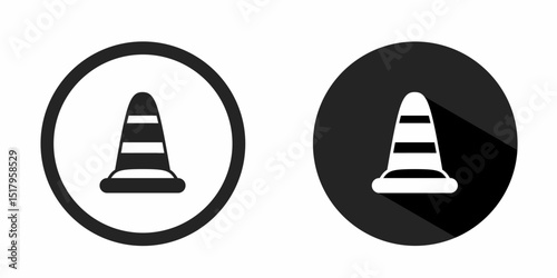 Traffic cone icon. Traffic cone icon vector design black color. Stock vector.