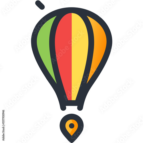 Colorful Hot Air Balloon Icon: Adventure, Travel, and Exploration