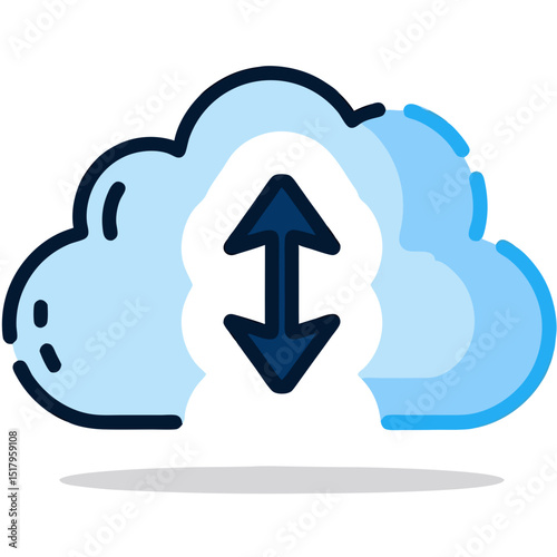 Cloud Computing Data Transfer, Uploading and Downloading Icon