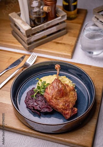 Roasted duck leg confit