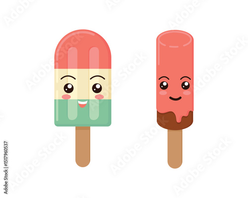 Set tasty ice cream collection