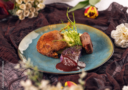 Roasted duck confit with mashed potatoes
