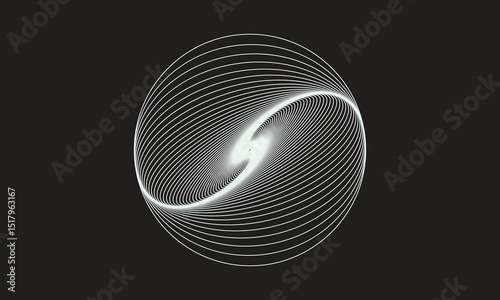 abstract line art circle, spiral line pattern, optical illusion vector, generative art circle, parametric curve art