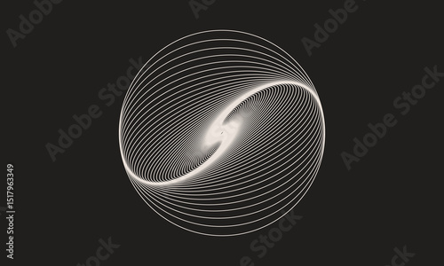 abstract line art circle, spiral line pattern, optical illusion vector, generative art circle, parametric curve art