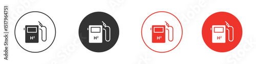hydrogen fuel pump icon for logo, vector sign symbol for design