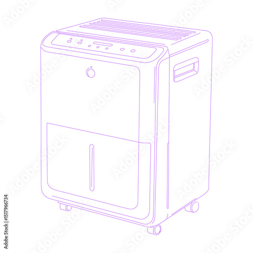 dehumidifier isolated lineart illustration