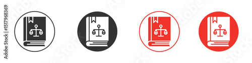 Law book icon for logo, vector sign symbol for design