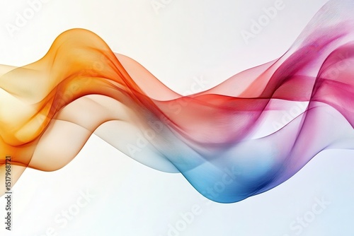 Abstract flowing ribbon with color gradient on a clean white background. It is perfect for graphic designs and modern style compositions.