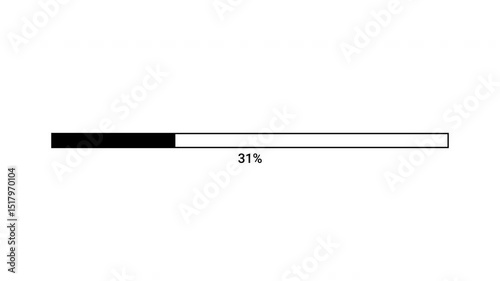Loading bar animation on white background. 4K Video