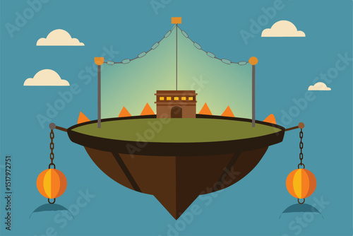 illustration of a lantern in the background