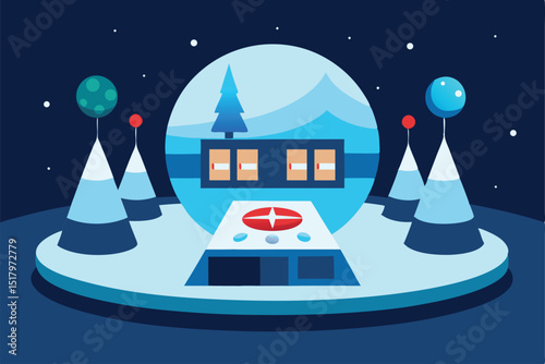 christmas card with a house
