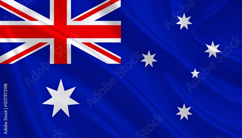 australia flag in the wind
