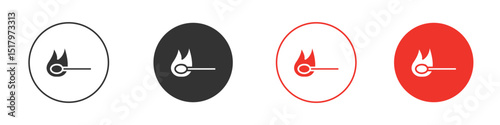 Match fire icon for logo, vector sign symbol for design
