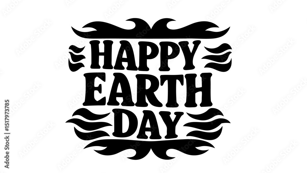 Obraz premium Happy Earth Day hand lettering vector illustration
