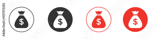 Money bag icon for logo, vector sign symbol for design