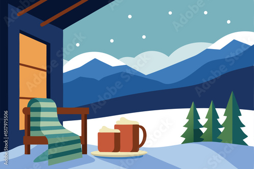 winter landscape with a house
