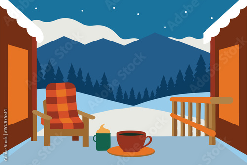 winter landscape with a house